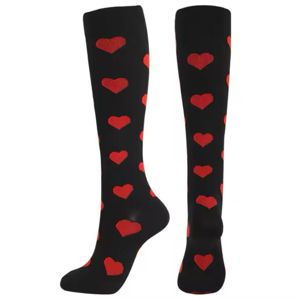 CALCETINES DE COMPRESIÓN - Corazón Rojo L/XL