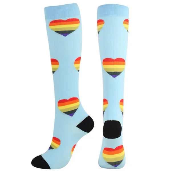 CALCETINES DE COMPRESIÓN - Corazón LGBT L/XL